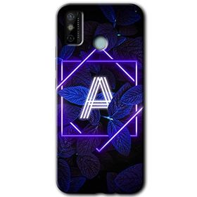 Tecno Spark 6 Go Dark Neon Yaprak A Harfi Baskılı Uyumlu Silikon Kılıf
