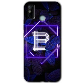 Tecno Spark 6 Go Dark Neon Yaprak B Harfi Baskılı Uyumlu Silikon Kılıf