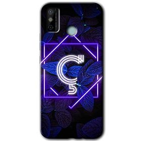 Tecno Spark 6 Go Dark Neon Yaprak Ç Harfi Baskılı Uyumlu Silikon Kılıf