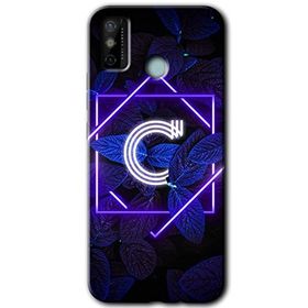 Tecno Spark 6 Go Dark Neon Yaprak Ç Harfi Baskılı Uyumlu Silikon Kılıf