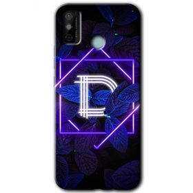 Tecno Spark 6 Go Dark Neon Yaprak D Harfi Baskılı Uyumlu Silikon Kılıf