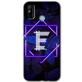 Tecno Spark 6 Go Dark Neon Yaprak E Harfi Baskılı Uyumlu Silikon Kılıf
