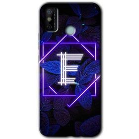 Tecno Spark 6 Go Dark Neon Yaprak E Harfi Baskılı Uyumlu Silikon Kılıf