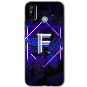 Tecno Spark 6 Go Dark Neon Yaprak F Harfi Baskılı Uyumlu Silikon Kılıf