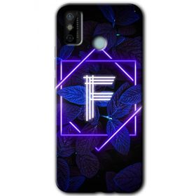Tecno Spark 6 Go Dark Neon Yaprak F Harfi Baskılı Uyumlu Silikon Kılıf