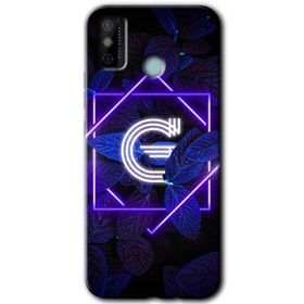 Tecno Spark 6 Go Dark Neon Yaprak G Harfi Baskılı Uyumlu Silikon Kılıf