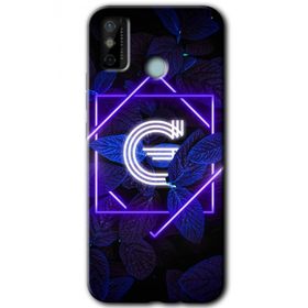 Tecno Spark 6 Go Dark Neon Yaprak G Harfi Baskılı Uyumlu Silikon Kılıf