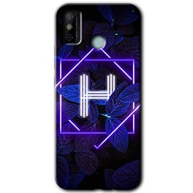 Tecno Spark 6 Go Dark Neon Yaprak H Harfi Baskılı Uyumlu Silikon Kılıf