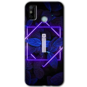 Tecno Spark 6 Go Dark Neon Yaprak İ Harfi Baskılı Uyumlu Silikon Kılıf