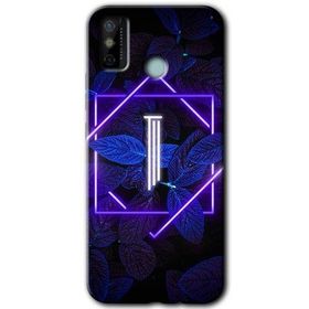 Tecno Spark 6 Go Dark Neon Yaprak İ Harfi Baskılı Uyumlu Silikon Kılıf