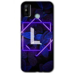 Tecno Spark 6 Go Dark Neon Yaprak L Harfi Baskılı Uyumlu Silikon Kılıf