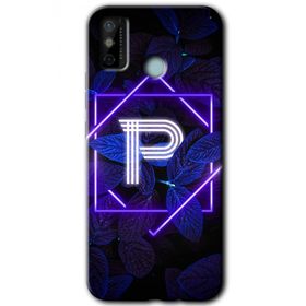 Tecno Spark 6 Go Dark Neon Yaprak P Harfi Baskılı Uyumlu Silikon Kılıf