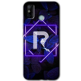 Tecno Spark 6 Go Dark Neon Yaprak R Harfi Baskılı Uyumlu Silikon Kılıf