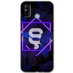 Tecno Spark 6 Go Dark Neon Yaprak S Harfi Baskılı Uyumlu Silikon Kılıf
