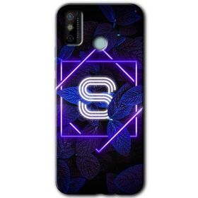 Tecno Spark 6 Go Dark Neon Yaprak S Harfi Baskılı Uyumlu Silikon Kılıf