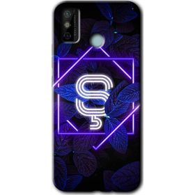 Tecno Spark 6 Go Dark Neon Yaprak S Harfi Baskılı Uyumlu Silikon Kılıf