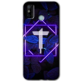 Tecno Spark 6 Go Dark Neon Yaprak T Harfi Baskılı Uyumlu Silikon Kılıf