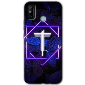 Tecno Spark 6 Go Dark Neon Yaprak T Harfi Baskılı Uyumlu Silikon Kılıf