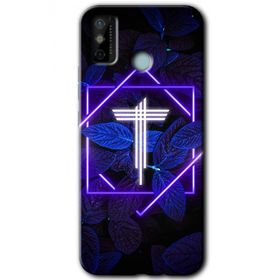 Tecno Spark 6 Go Dark Neon Yaprak T Harfi Baskılı Uyumlu Silikon Kılıf