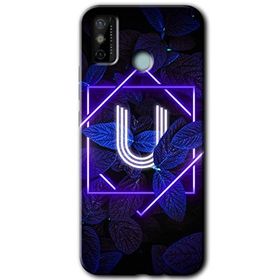 Tecno Spark 6 Go Dark Neon Yaprak Ü Harfi Baskılı Uyumlu Silikon Kılıf