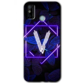 Tecno Spark 6 Go Dark Neon Yaprak V Harfi Baskılı Uyumlu Silikon Kılıf