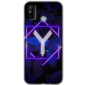Tecno Spark 6 Go Dark Neon Yaprak Y Harfi Baskılı Uyumlu Silikon Kılıf