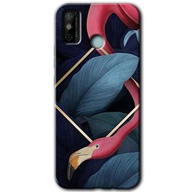 Tecno Spark 6 Go Flamingo Yaprak Baskılı Uyumlu Silikon Kılıf