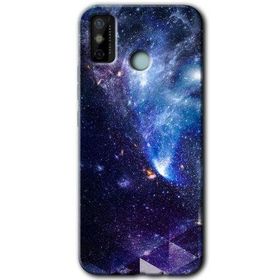 Tecno Spark 6 Go Galaksi Baskılı Uyumlu Silikon Kılıf