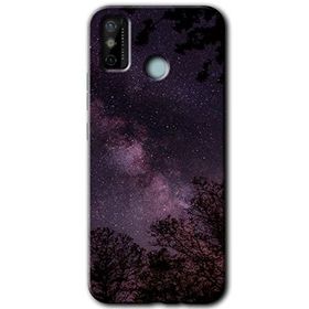 Tecno Spark 6 Go Gece Galaksi Baskılı Uyumlu Silikon Kılıf