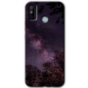 Tecno Spark 6 Go Gece Galaksi Baskılı Uyumlu Silikon Kılıf