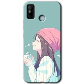 Tecno Spark 6 Go Happy Girl Baskılı Uyumlu Silikon Kılıf