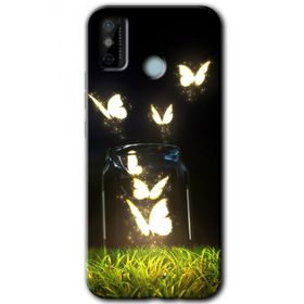 Tecno Spark 6 Go Işıklı Kelebekler Baskılı Uyumlu Silikon Kılıf