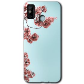 Tecno Spark 6 Go Japon Çiçeği Baskılı Uyumlu Silikon Kılıf