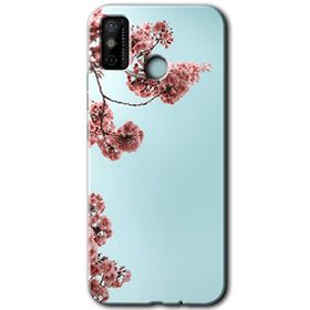 Tecno Spark 6 Go Japon Çiçeği Baskılı Uyumlu Silikon Kılıf