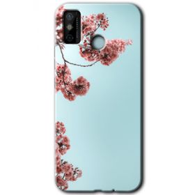 Tecno Spark 6 Go Japon Çiçeği Baskılı Uyumlu Silikon Kılıf