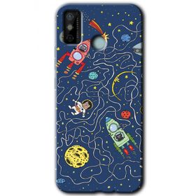 Tecno Spark 6 Go Kedi Galaksi Baskılı Uyumlu Silikon Kılıf