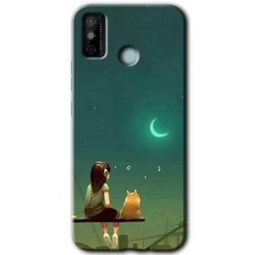 Tecno Spark 6 Go Kedili Kız Baskılı Uyumlu Silikon Kılıf
