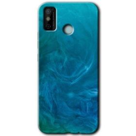 Tecno Spark 6 Go Mavi Aura Baskılı Uyumlu Silikon Kılıf