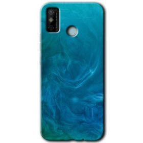 Tecno Spark 6 Go Mavi Aura Baskılı Uyumlu Silikon Kılıf
