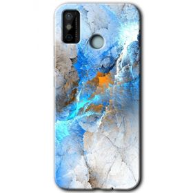 Tecno Spark 6 Go Mavi Buzul Baskılı Uyumlu Silikon Kılıf