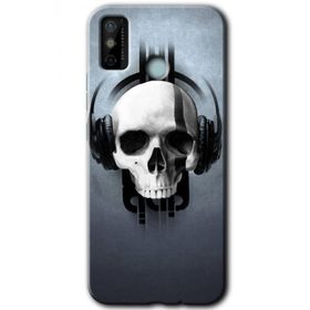 Tecno Spark 6 Go Müzik Kurukafa Baskılı Uyumlu Silikon Kılıf