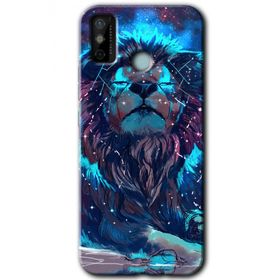 Tecno Spark 6 Go Neon Aslan Baskılı Uyumlu Silikon Kılıf