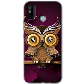 Tecno Spark 6 Go Owl Bird Branch Baskılı Uyumlu Silikon Kılıf