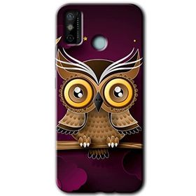 Tecno Spark 6 Go Owl Bird Branch Baskılı Uyumlu Silikon Kılıf