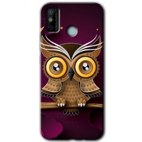 Tecno Spark 6 Go Owl Bird Branch Baskılı Uyumlu Silikon Kılıf