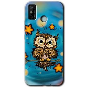 Tecno Spark 6 Go Owl Bird Stars Baskılı Uyumlu Silikon Kılıf