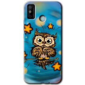 Tecno Spark 6 Go Owl Bird Stars Baskılı Uyumlu Silikon Kılıf