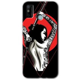 Tecno Spark 6 Go Samurai Girl Baskılı Uyumlu Silikon Kılıf