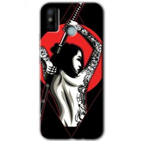 Tecno Spark 6 Go Samurai Girl Baskılı Uyumlu Silikon Kılıf