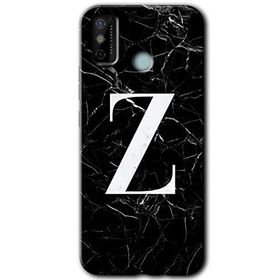 Tecno Spark 6 Go Siyah Mermer Desenli Z Harfi Baskılı Uyumlu Silikon Kılıf
